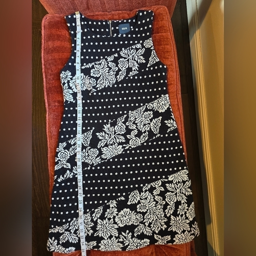 Maeve Anthropologie Floral Dot Sleeveless Sheath Dress Black and White Sz Small - Picture 12 of 12